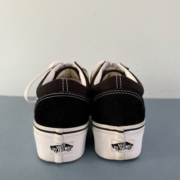 Vans Old Skool Stackform Black Suede Platform Sneaker Shoes - Picture 7 of 10